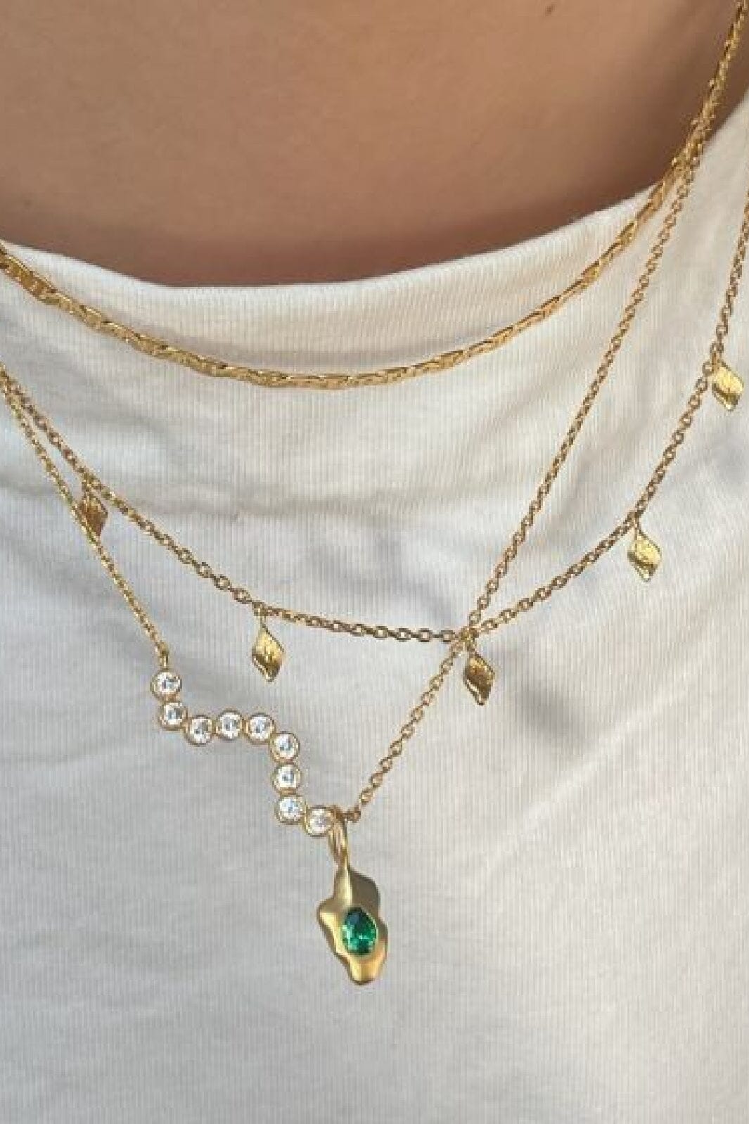 Stine A - Tout Petit Ile De L'Amour Necklace Gold - 2030-02-Os Halskæder