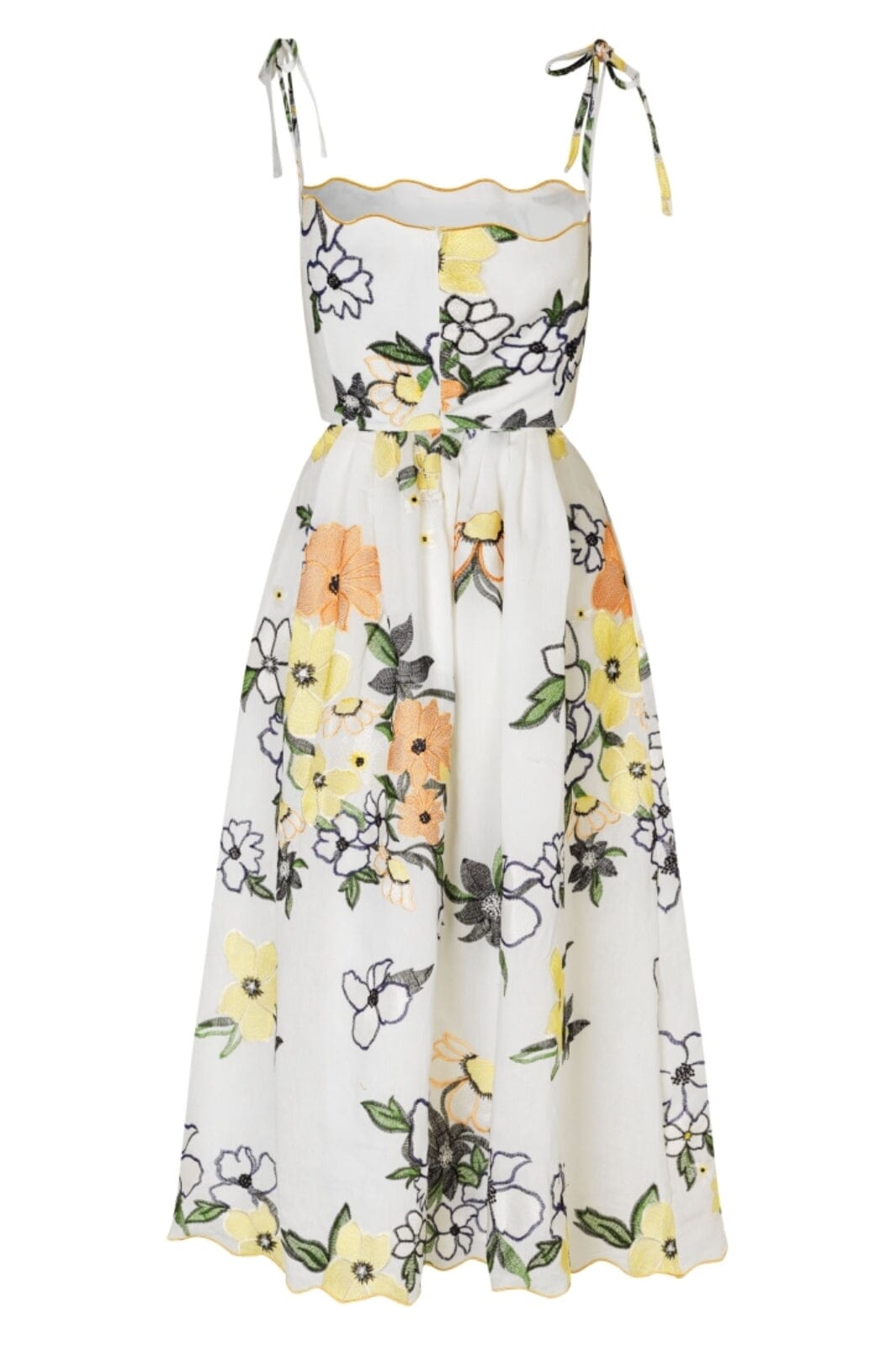 Stine Goya - 2133 Tencel, Scalloped Cut Out Dresssg-pf25-d139-2133 - Wild Flowers Embroidery