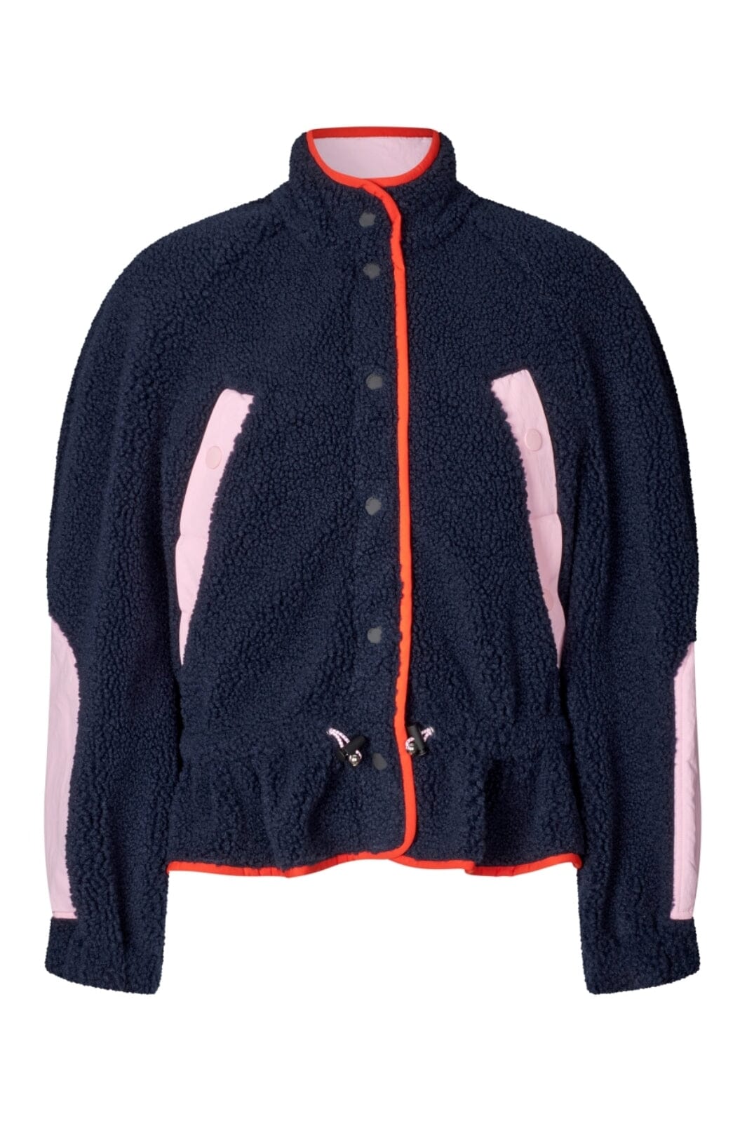 Stine Goya - 2412 Fleece / Nylon, Dropped Shoulder Gathered Jacketsg-aw25-j058-2412 - Black Iris