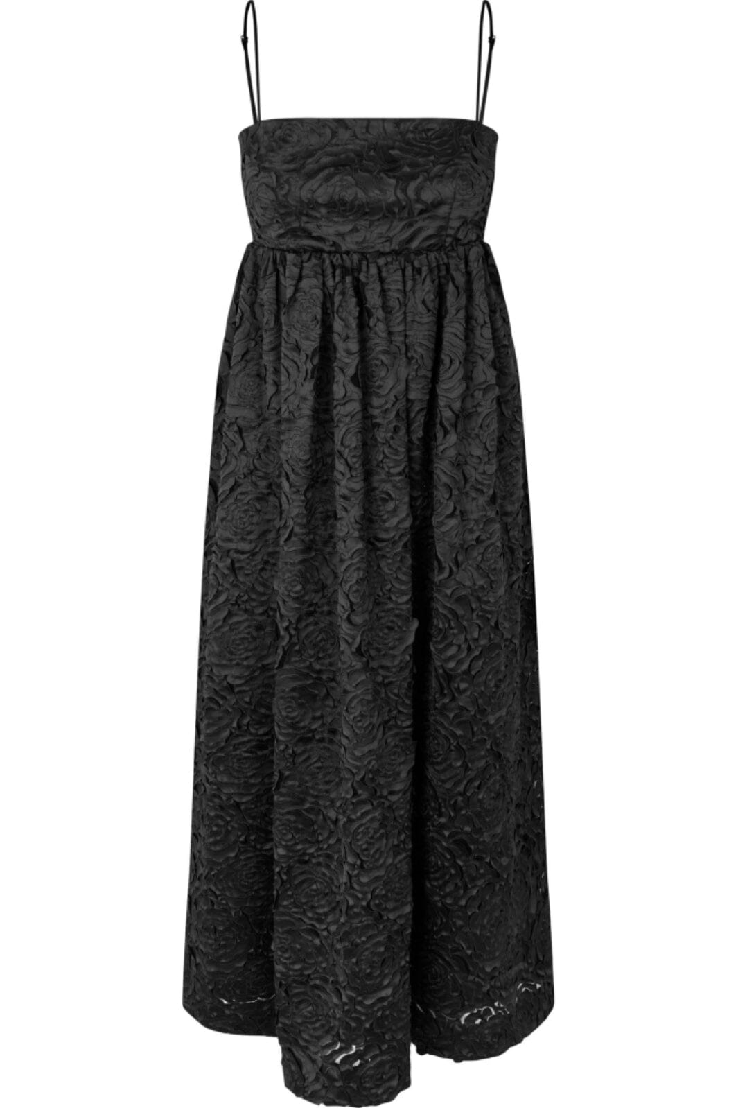 Stine Goya - Volominous Midi Dress, 2320 Fil Coupé - Black Kjoler