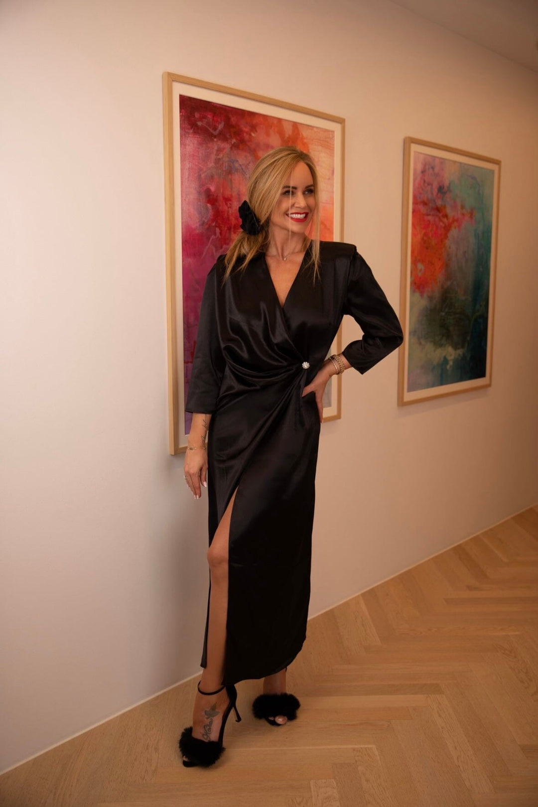 Valentin Studio - Star long dress - black Kjoler