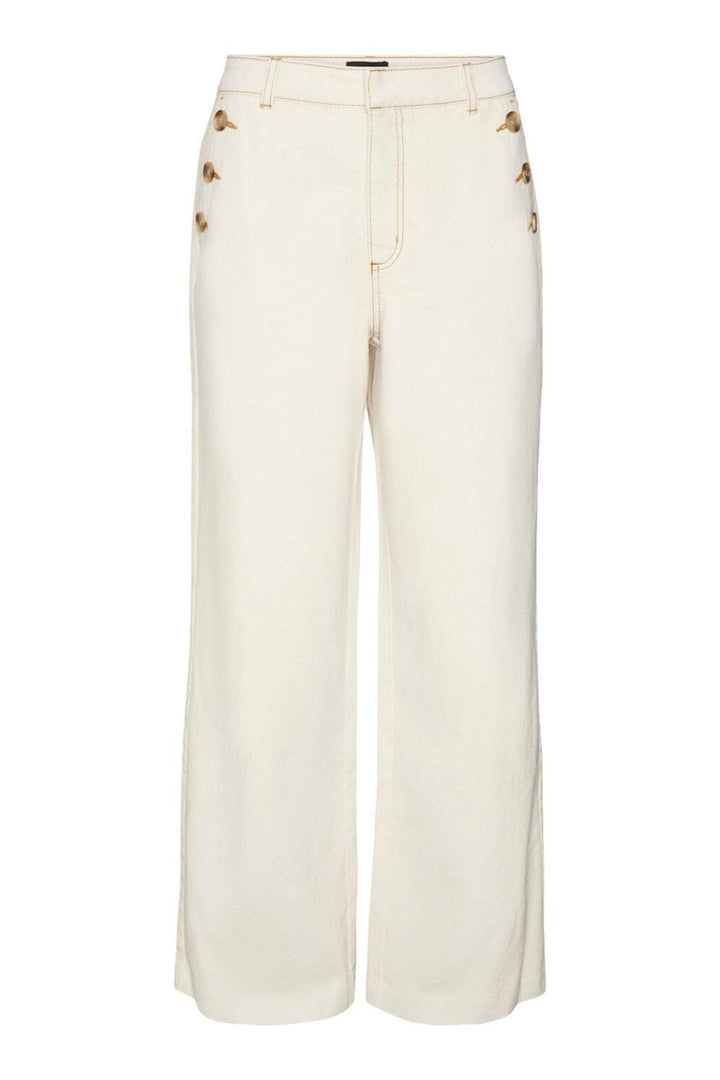 Vero Moda - Vmmargot Hr Wide But Jeans - 4395302 Ecru Bukser