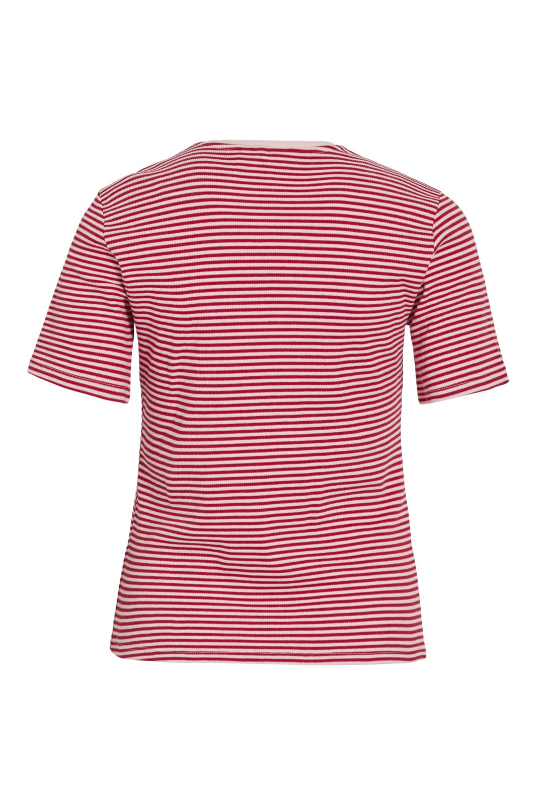 Vila - Viherta S/S T-Shirt - 4899909 Racing Red Stripes