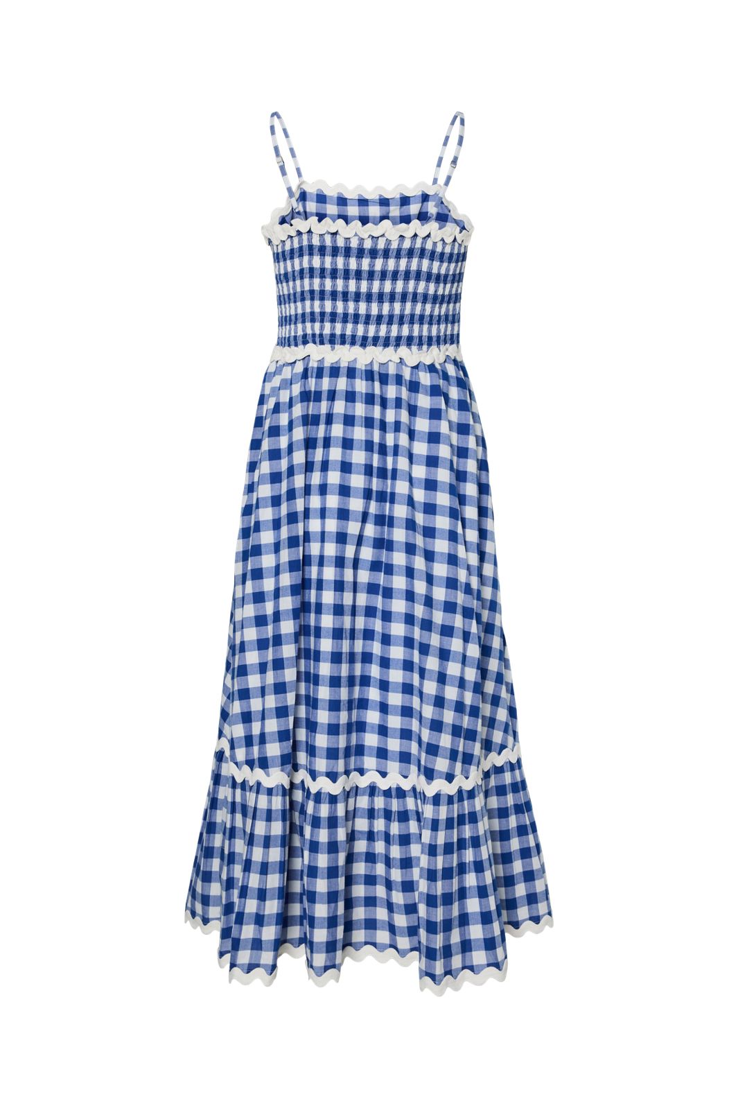 Y.A.S - Yaslura Strap Long Dress - 4923296 Star White Blue Checks