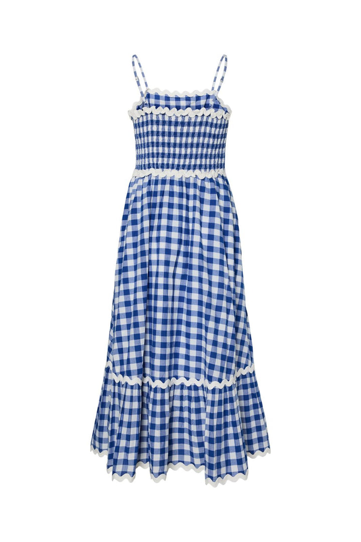 Y.A.S - Yaslura Strap Long Dress - 4923296 Star White Blue Checks