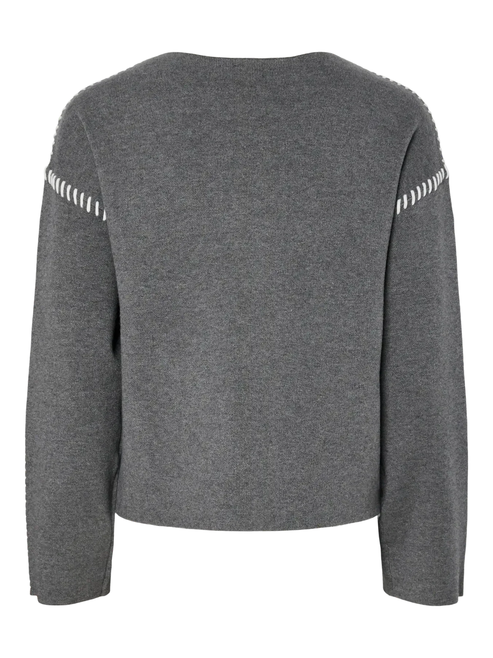 Y.A.S - Yasstitcha Ls Knit Pullover - 4841745 Medium Grey Melange Birch Stitches Strikbluser