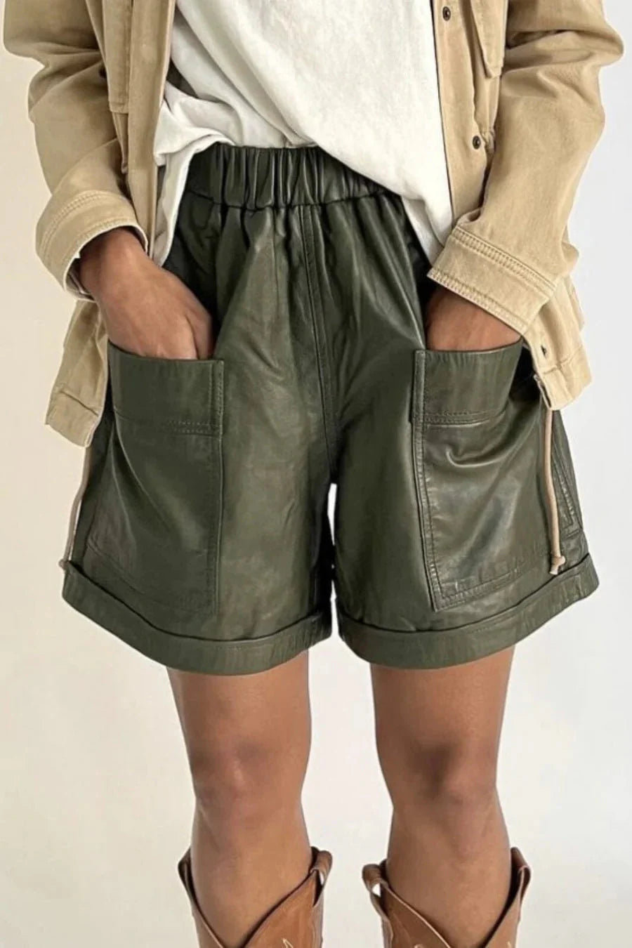 Leren shorts