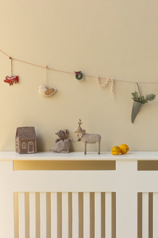Maileg - Stof Ornament, Fugl - Marmor - Latte - 14-5551-01