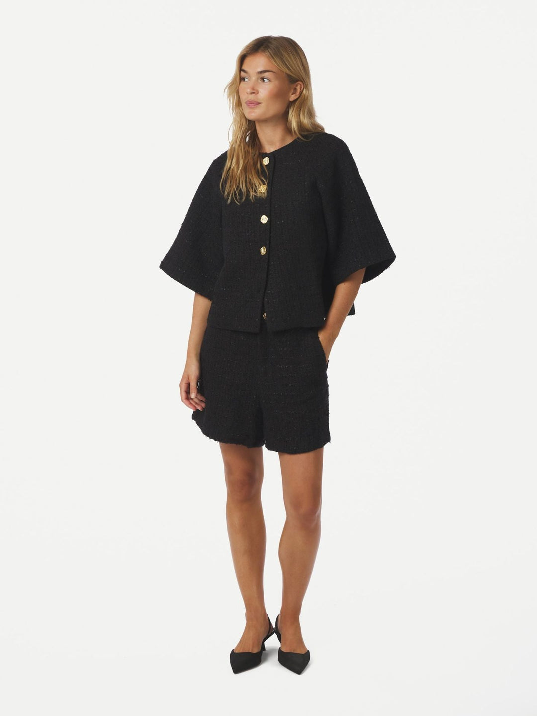 Neo Noir - Zanya Boucle Shorts 167198 - 100 - Black