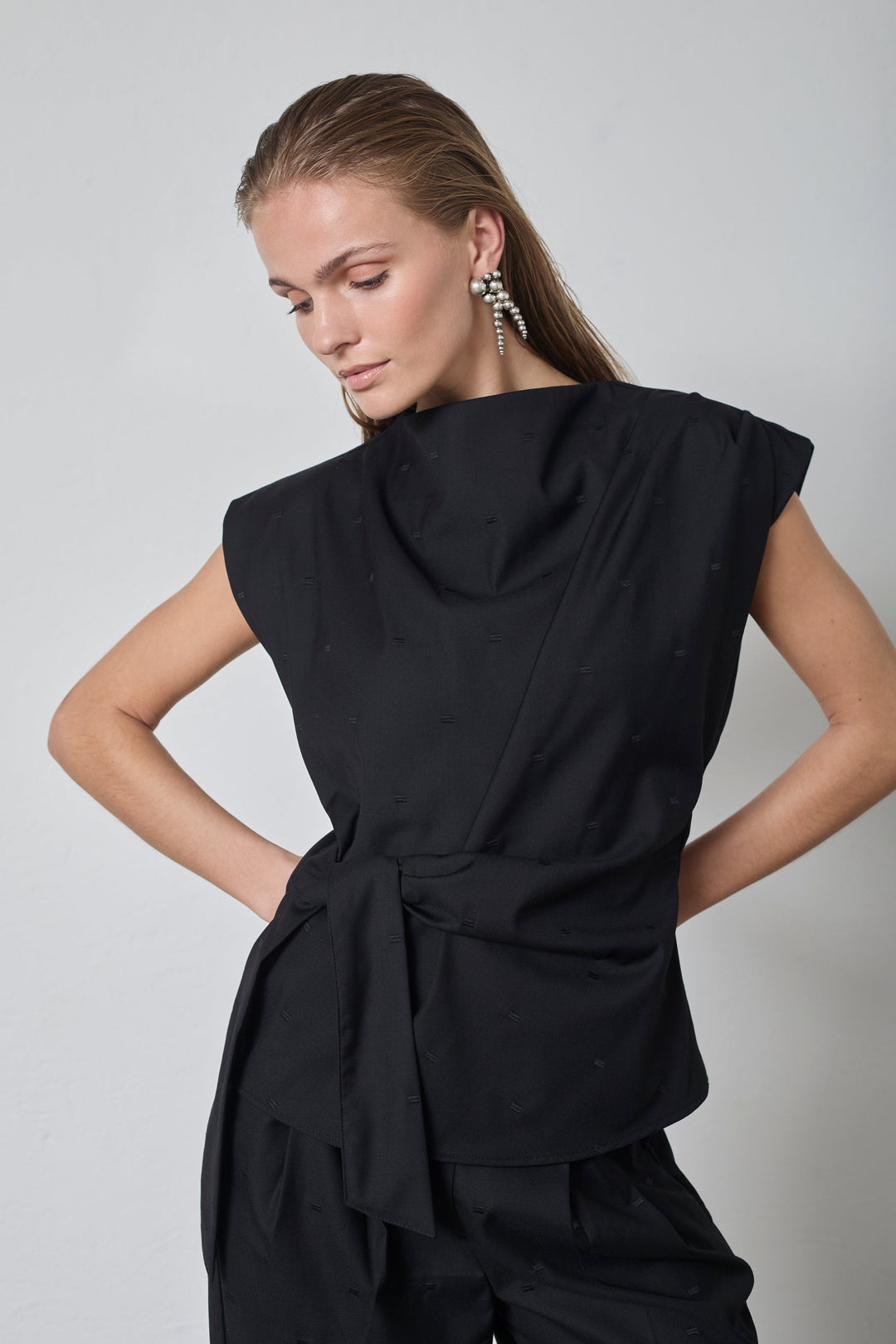 Co´Couture - Sagacc Pleat Top 35760 - 96 - Black