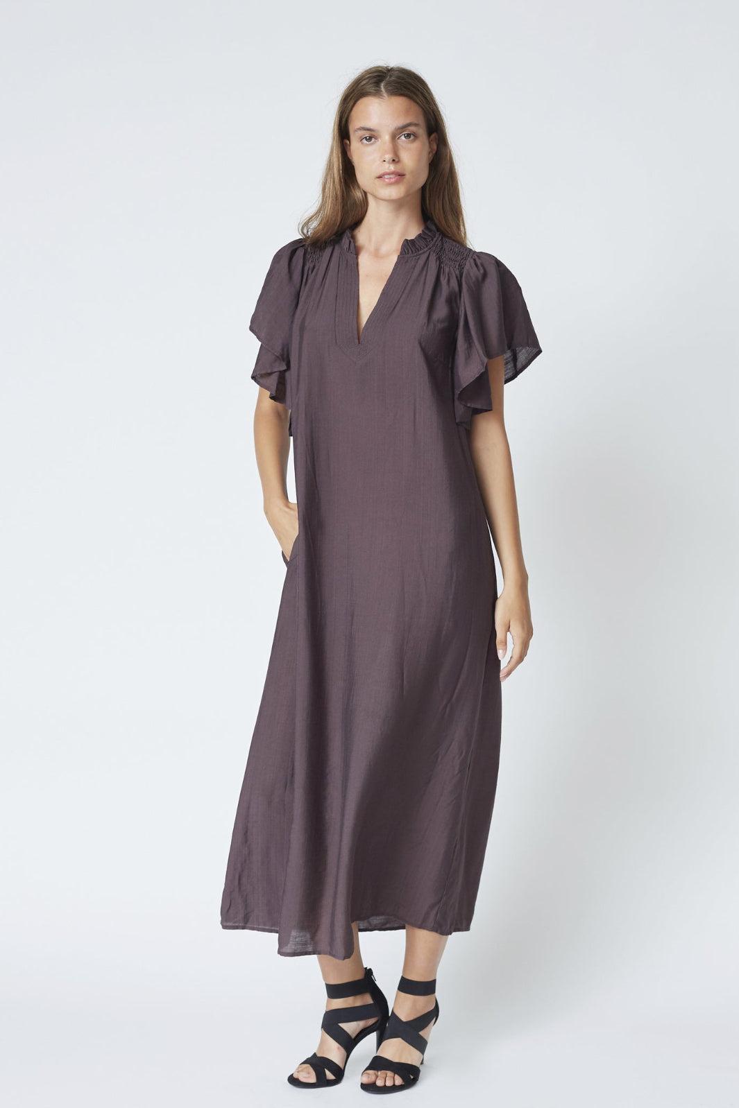 Co´Couture - Heracc Ss Frill Dress 36421 - 83 - Mocca
