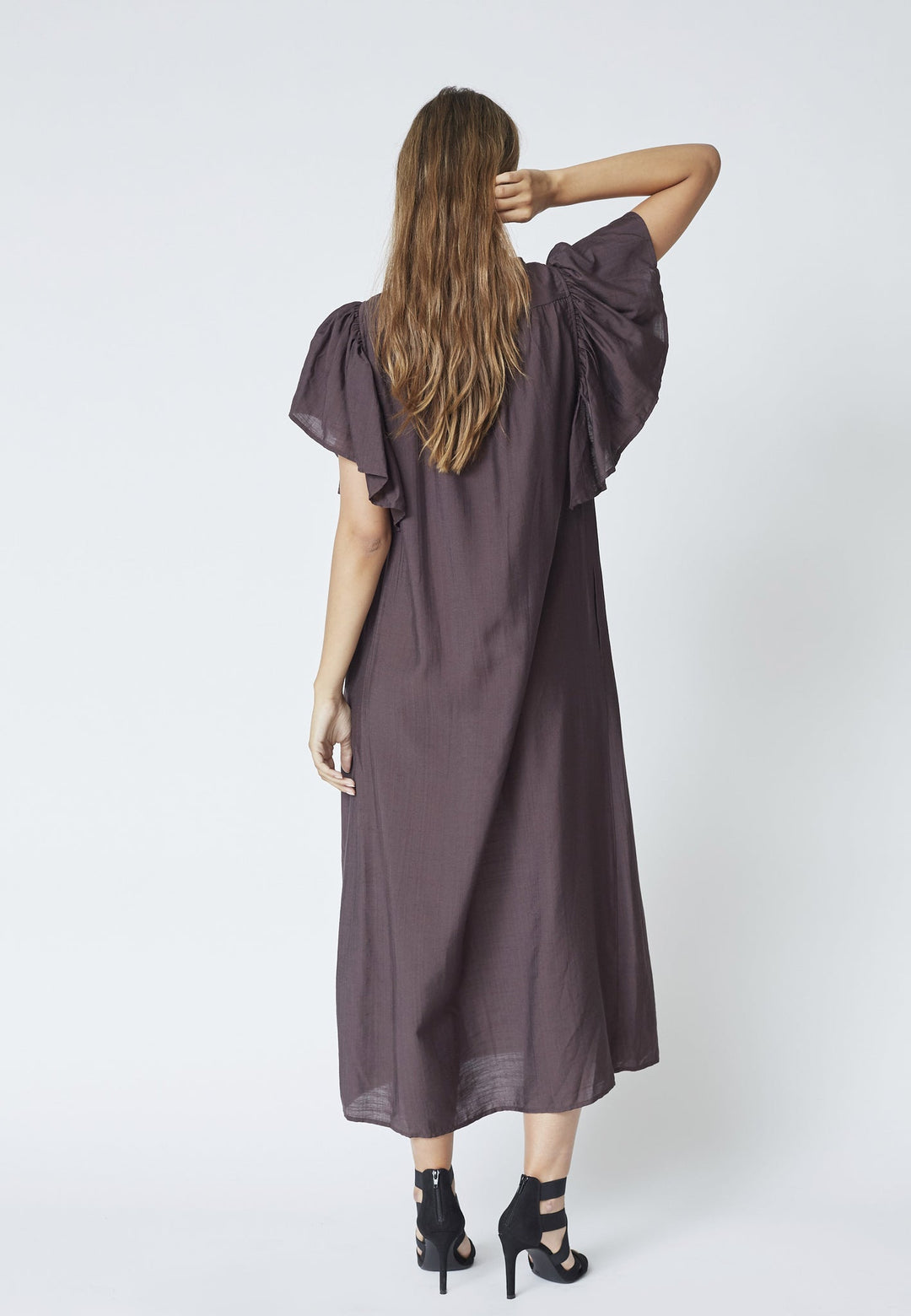 Co´Couture - Heracc Ss Frill Dress 36421 - 83 - Mocca