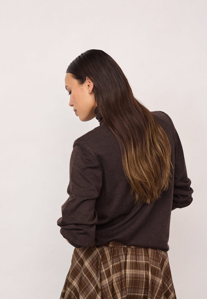 Co´Couture - Corycc Padded Roll-Neck Knit 500213 - 20003 - Dark Brown