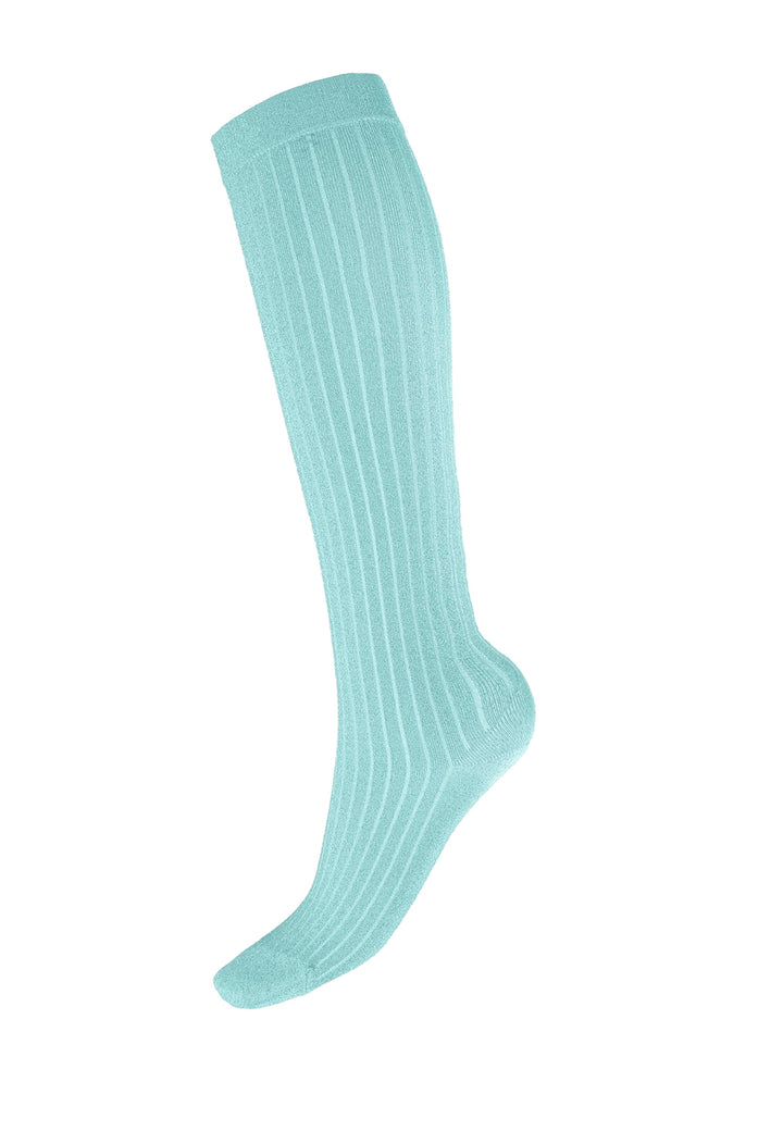 Wolford - Shimmer Rib Knee-highs34427 - 8292 Aqua/silver