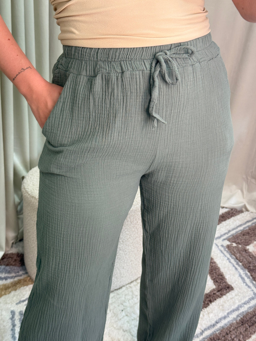 A-bee - Sonja Pants - Kaki