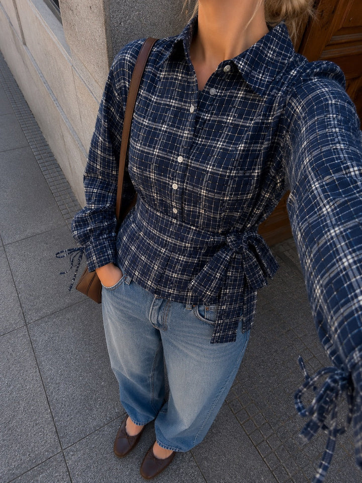 Dear Molly - Quilt Twist Shirt  Ch171499b  -  Dark Navy
