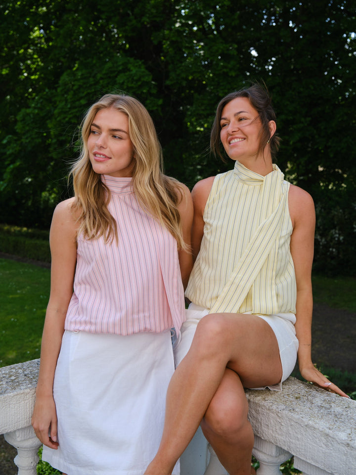 Voorbestelling - Neo Noir - Veda Stripe Top 165002 - 191 - Light Yellow