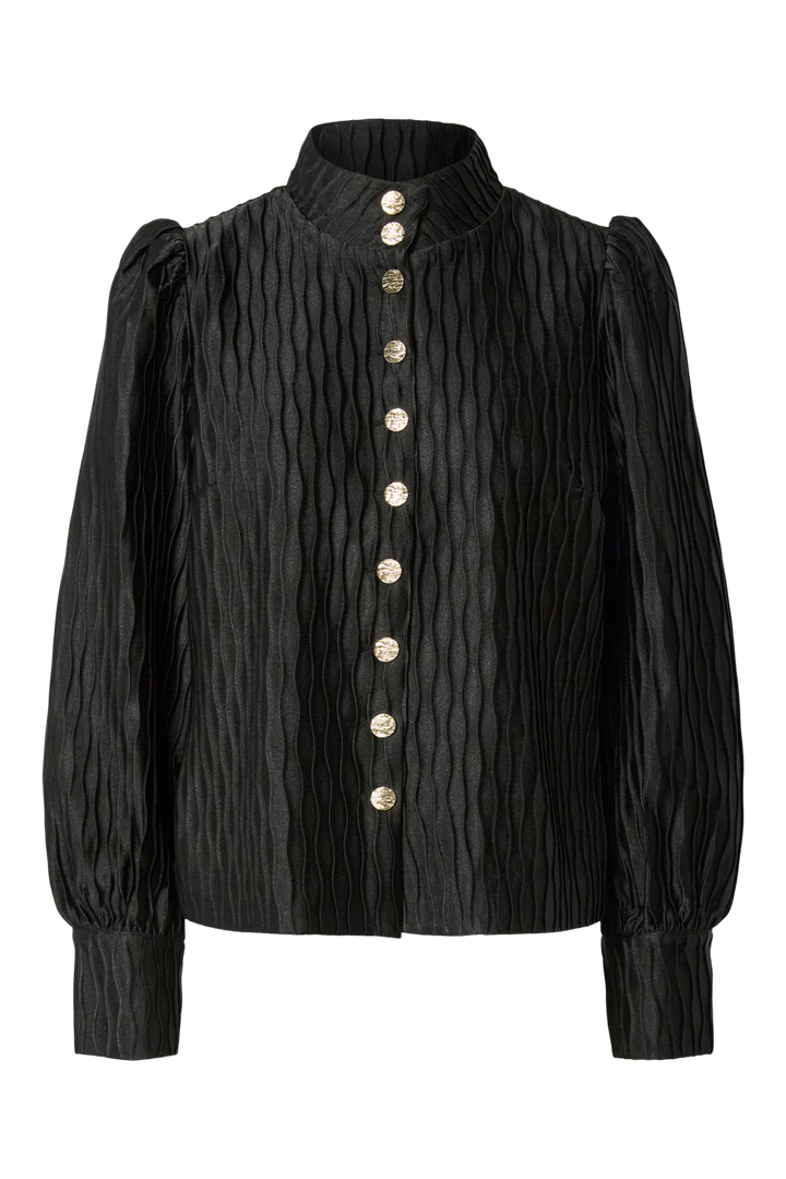 Y.A.S - Yasripple Ls Shirt - 4608468 Black
