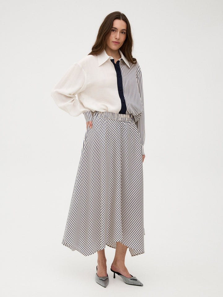 Gossia - Cloriego Skirt G3314 - Navy Creme Stripes
