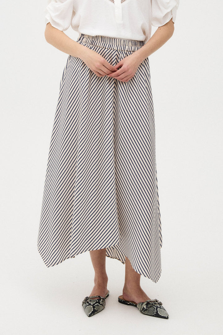 Gossia - Cloriego Skirt G3314 - Navy Creme Stripes