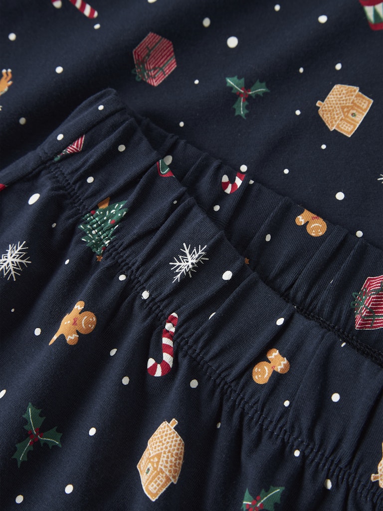 Name It - Nanvismas Ls Nightset - 4879867 Navy Blazer Xmas Aop Navy