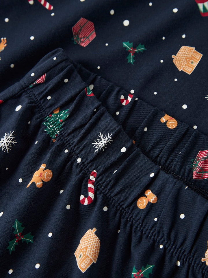 Name It - Nanvismas Ls Nightset - 4879867 Navy Blazer Xmas Aop Navy