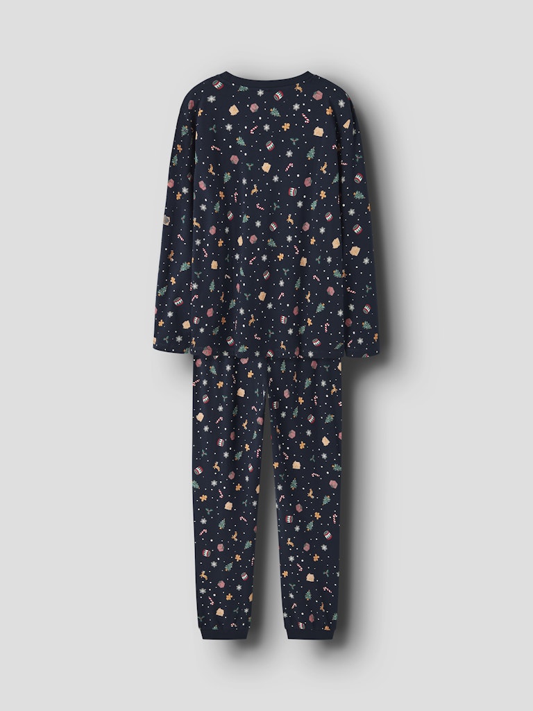 Name It - Nanvismas Ls Nightset - 4879867 Navy Blazer Xmas Aop Navy
