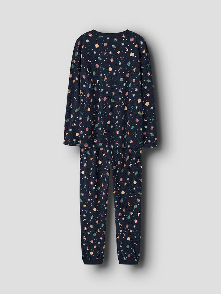 Name It - Nanvismas Ls Nightset - 4879867 Navy Blazer Xmas Aop Navy