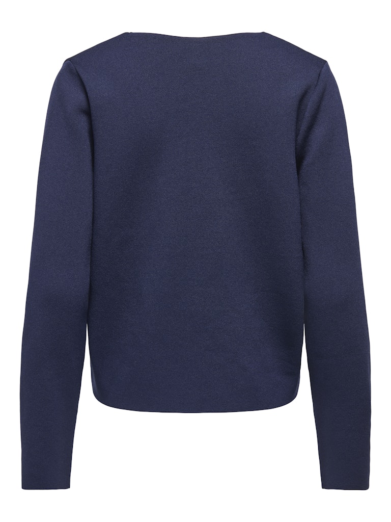 Only - Onlzali Ls V-Neck Button Cardigan Knt - 5081856 Night Sky Gold Buttons