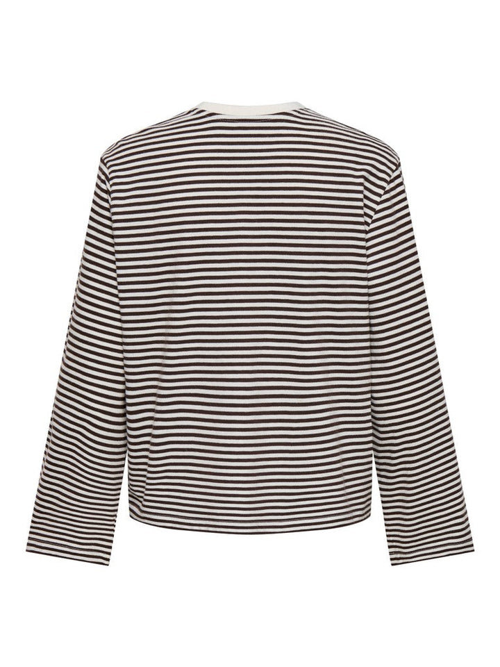 Only - Onlfreja Stripe L/S Wide Sleeve - 5082168 Coffee Bean Cloud Dancer (Mel)