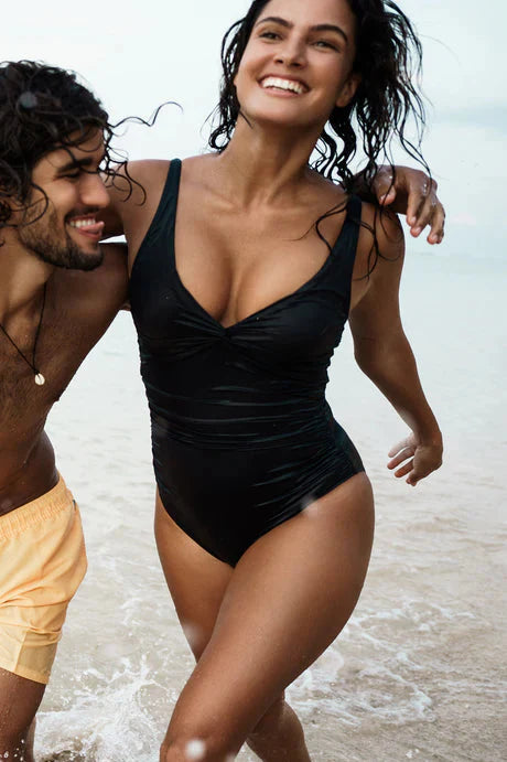 Panos Emporio - Simi Solid Swimsuit Recycled Swimsuit Pews2129 - Black