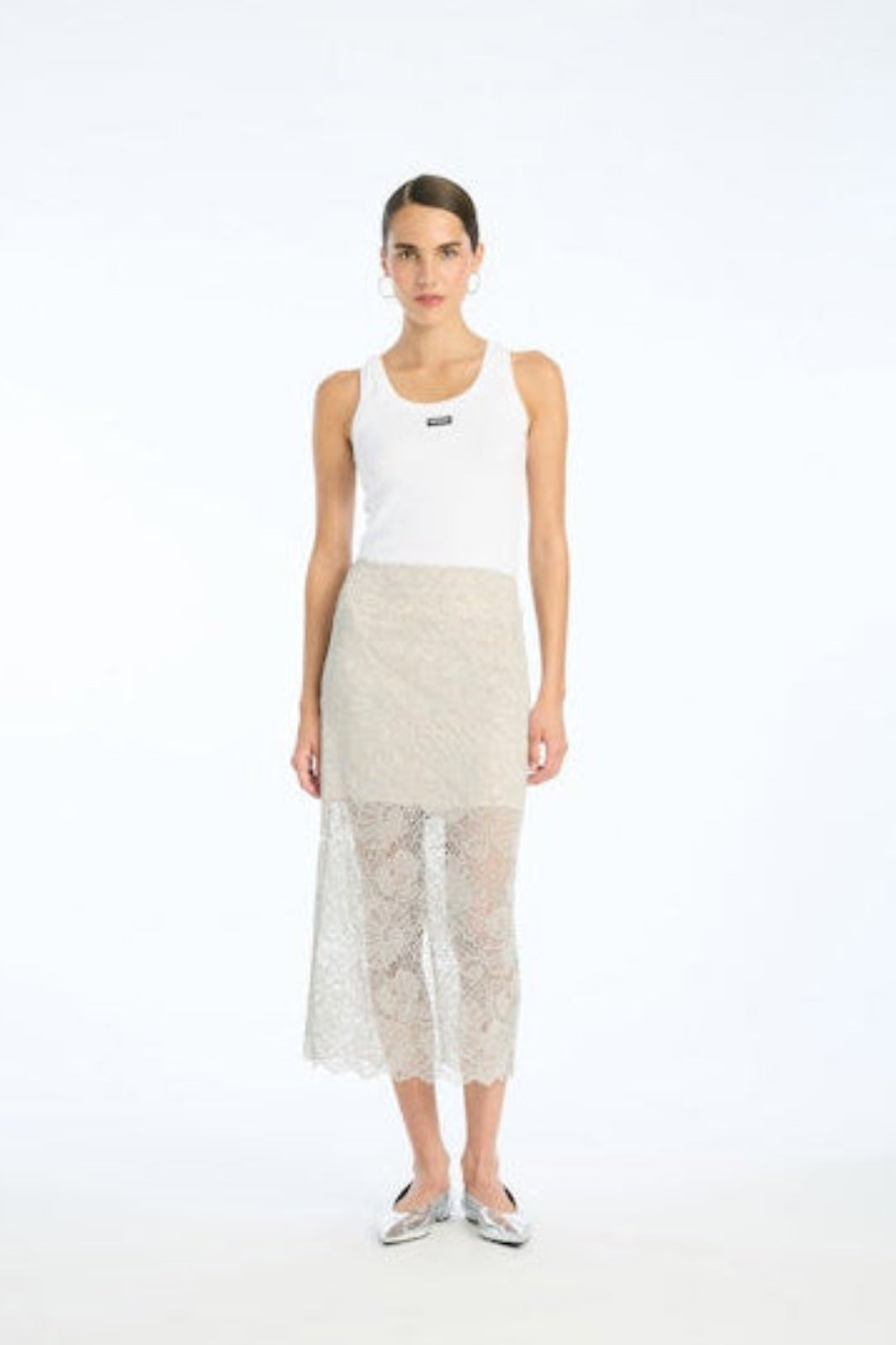 Rotate - Ruffle Hem Tank Top 115281400 - 400 Bright White