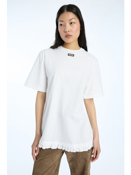Rotate - Large T-shirt W/ Ruffle 115282400 - 400 Bright White