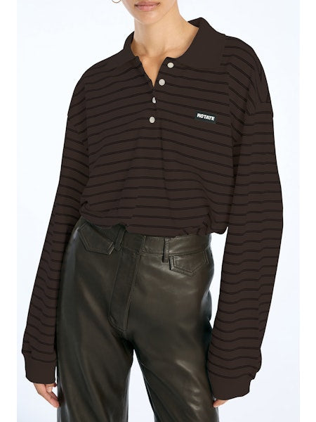 Rotate - Pique Longsleeve Polo 1160033088 - 3088 Molé Comb.