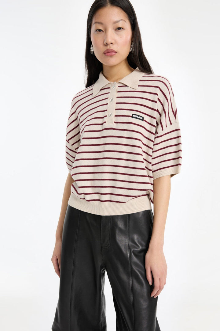 Rotate - Slinky Knit Polo 1143041764 - 1764 Oatmeal Comb.