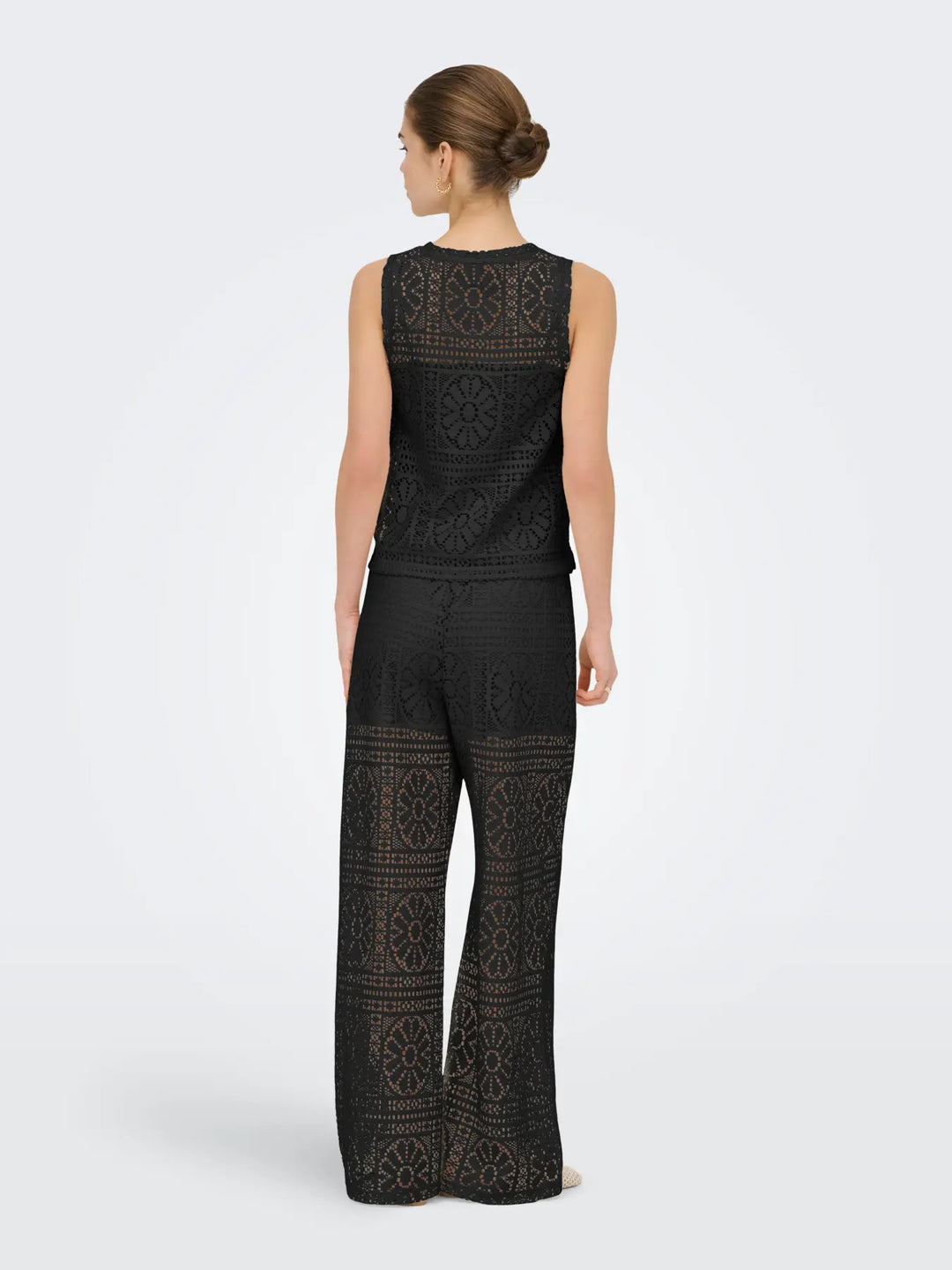 Only - Onllian Lace Wide Pants - 5045335 Black