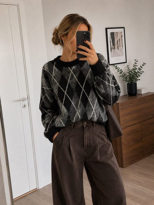 A-Bee - Amara Knit - Black Strikbluser 