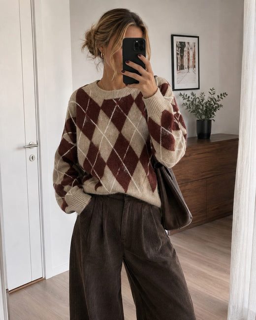 A-Bee - Amara Knit - Burgundy Strikbluser 