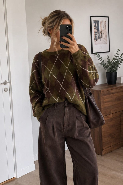 A-Bee - Amara Knit - Green Strikbluser 