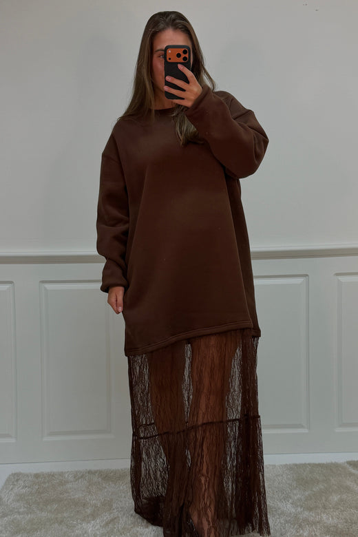A-bee - Aubrey dress - Dark Brown Kjoler 
