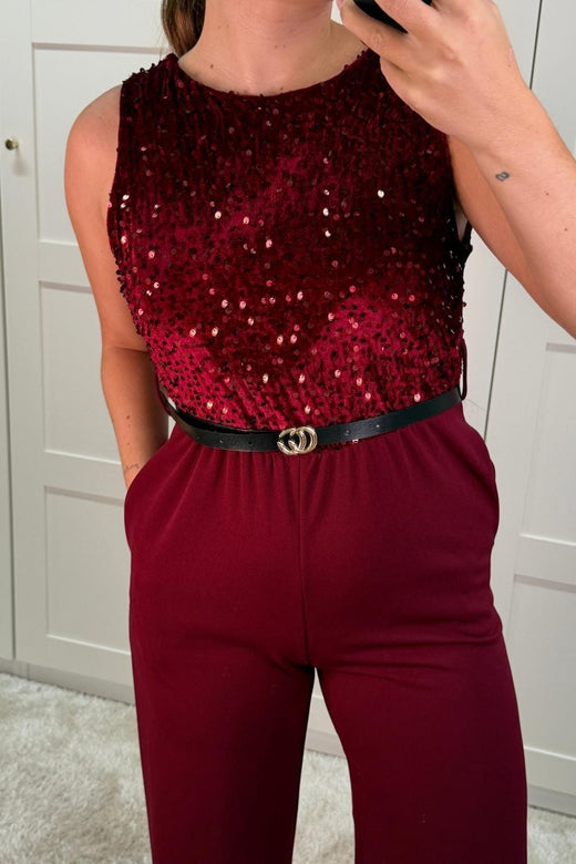 A-bee - Carina Jumpsuit - Burgundy Buksedragter 