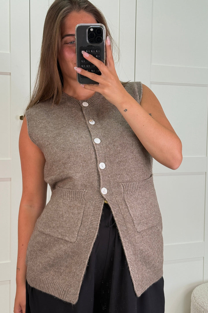 A-bee - Esme Vest - Taupe Veste 