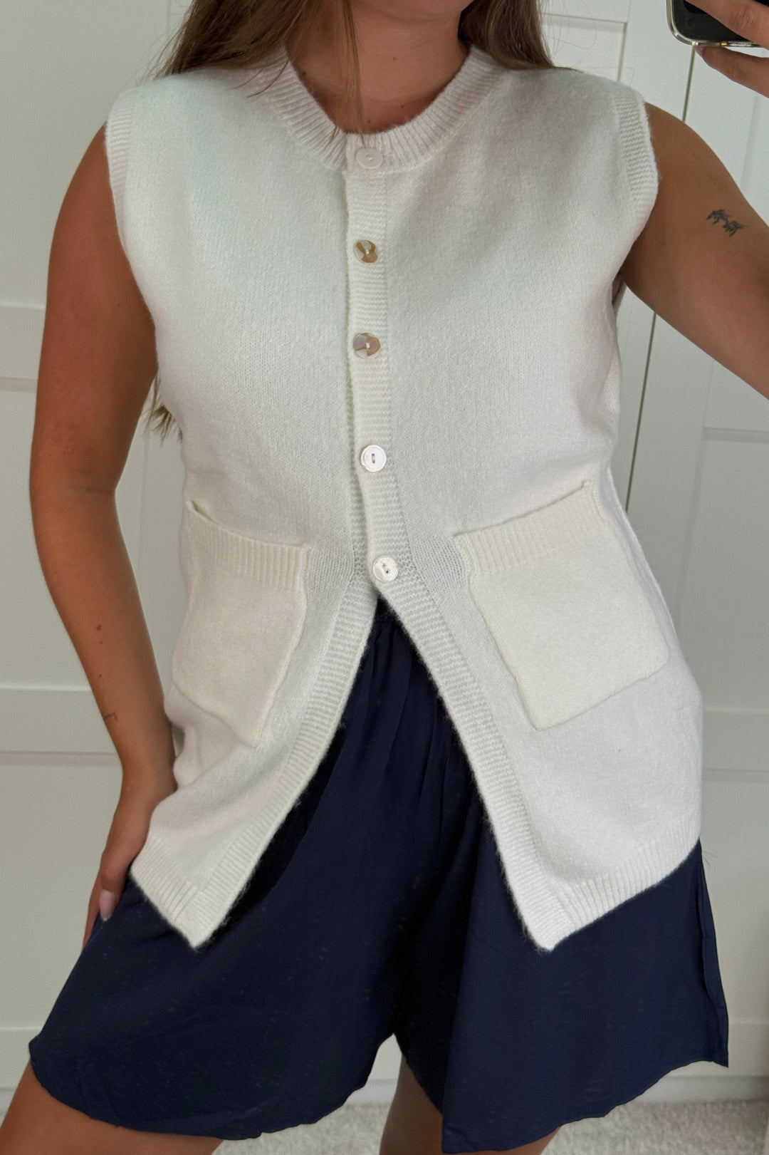 A-bee - Esme Vest - White Veste 