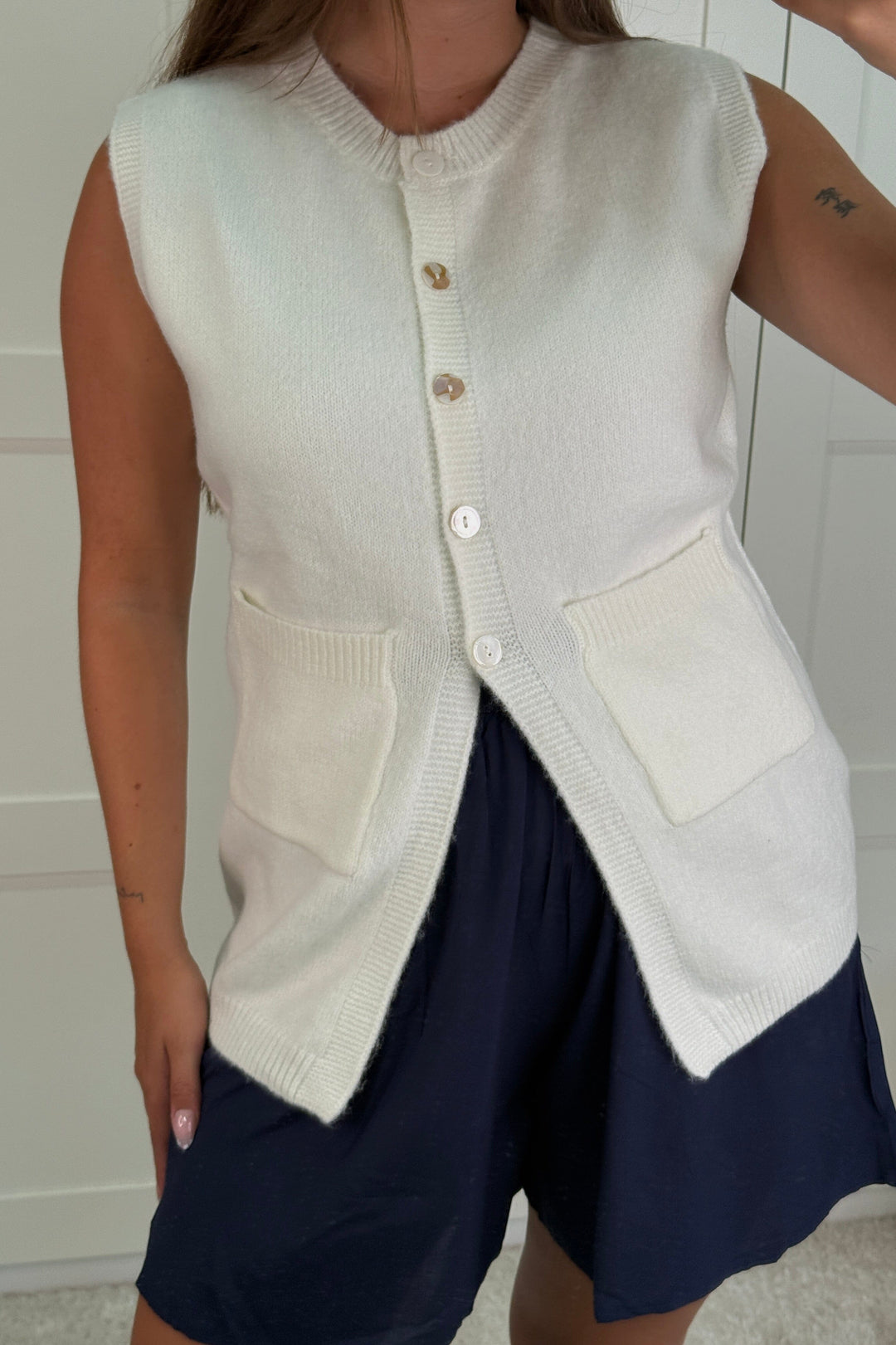 A-bee - Esme Vest - White Veste 