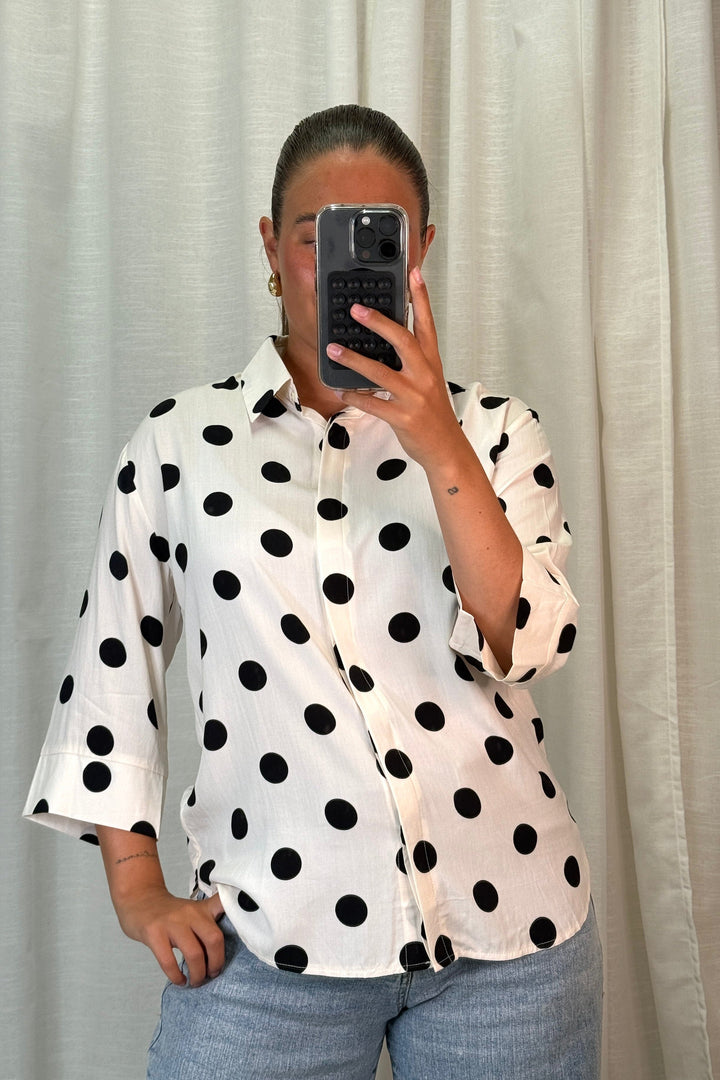 A-bee - Evelyn Blouse - Beige Bluser 