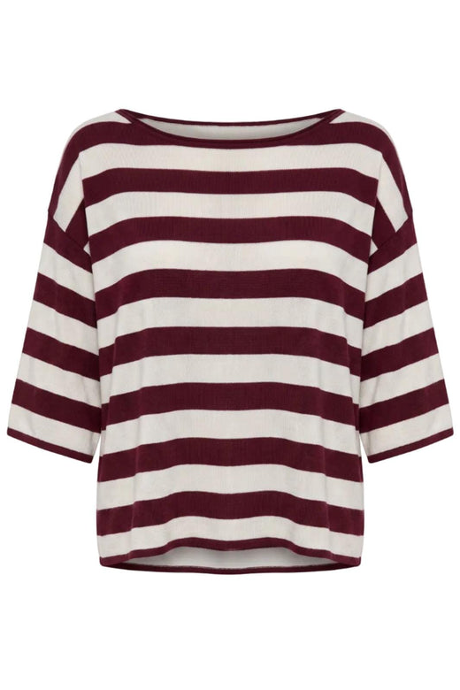 A-Bee - Ivy 70125 - Burgundy / Off-White Stripe T-shirts 