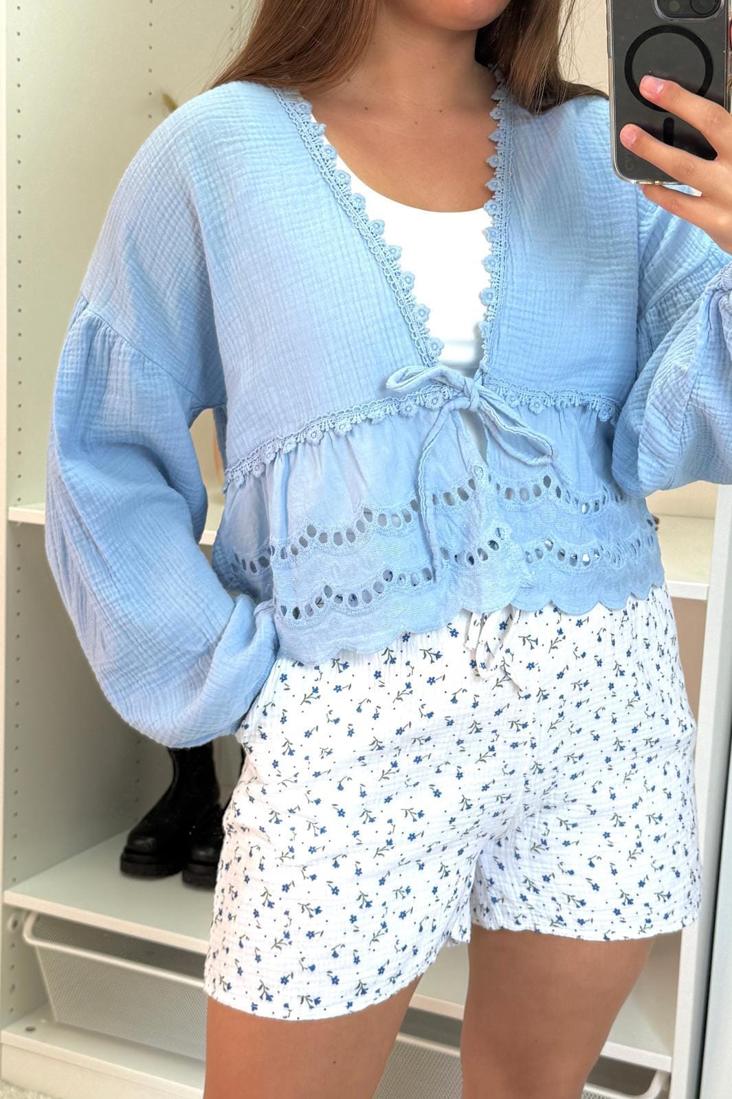 A-bee - Jenny Shirt - Sky Blue Bluser 