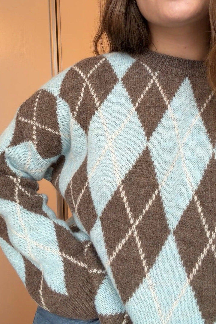 A-bee - Maika Knit - Chocolate Strikbluser 