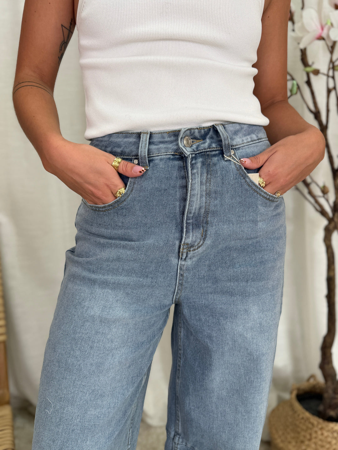 A-bee - Mathea G2333 - Medium Blue Denim Jeans 