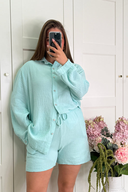 A-bee - Nelly Skjorte - Aqua Marine Skjorter 